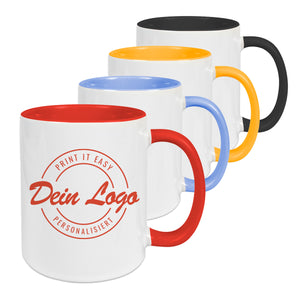 Farbige Tasse mit Logo