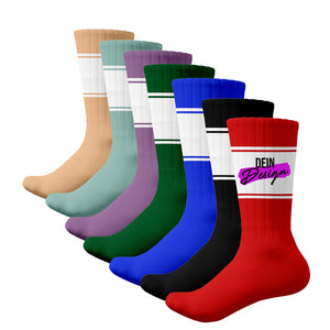 Tennis Socks colored bedruckt
