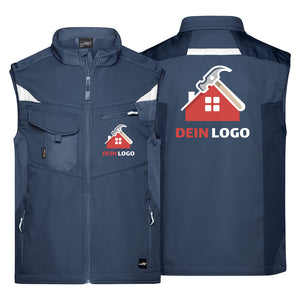 Workwear Softshellweste Herren mit Druck
